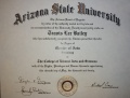 Masters degree in Sociology Arizona State University